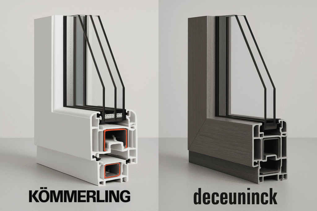 Comparativa de perfiles de ventanas de PVC Kömmerling y Deceuninck